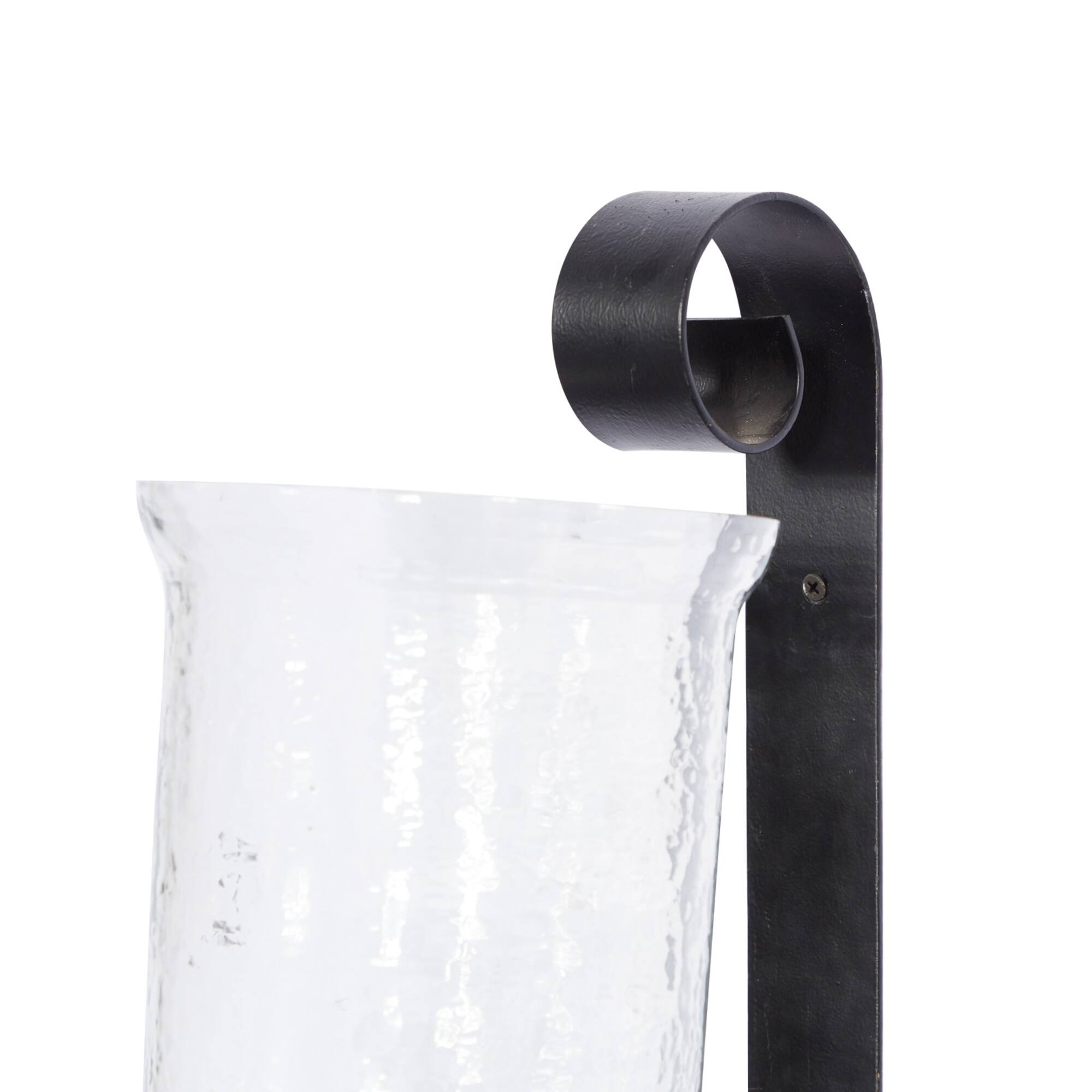 Black Iron Traditional Candle Wall Sconce, 21" x 10" x 7"